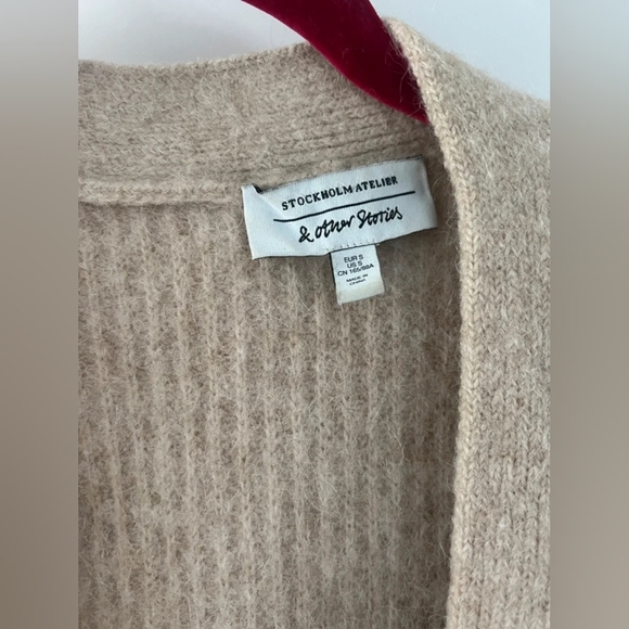 Men's Beige Cardigan Sweater - Picture 2 of 3